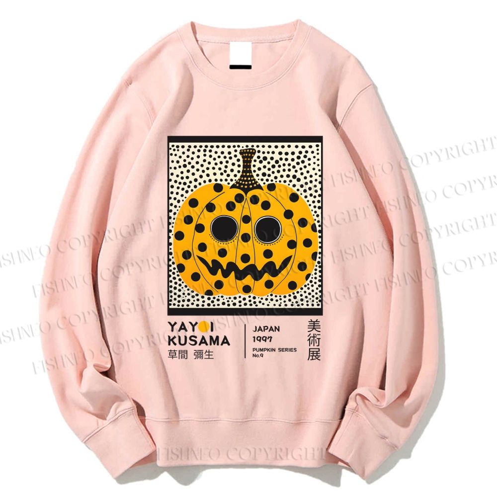 Unisex Yayoi Kusama Halloween Pumpkin Printed Sweatshirt