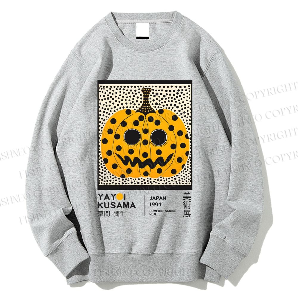 Unisex Yayoi Kusama Halloween Pumpkin Printed Sweatshirt