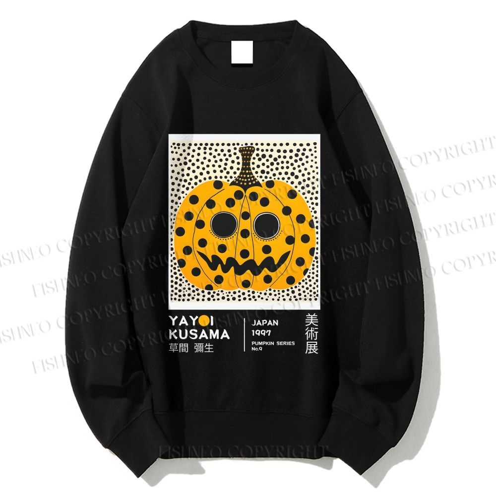 Unisex Yayoi Kusama Halloween Pumpkin Printed Sweatshirt