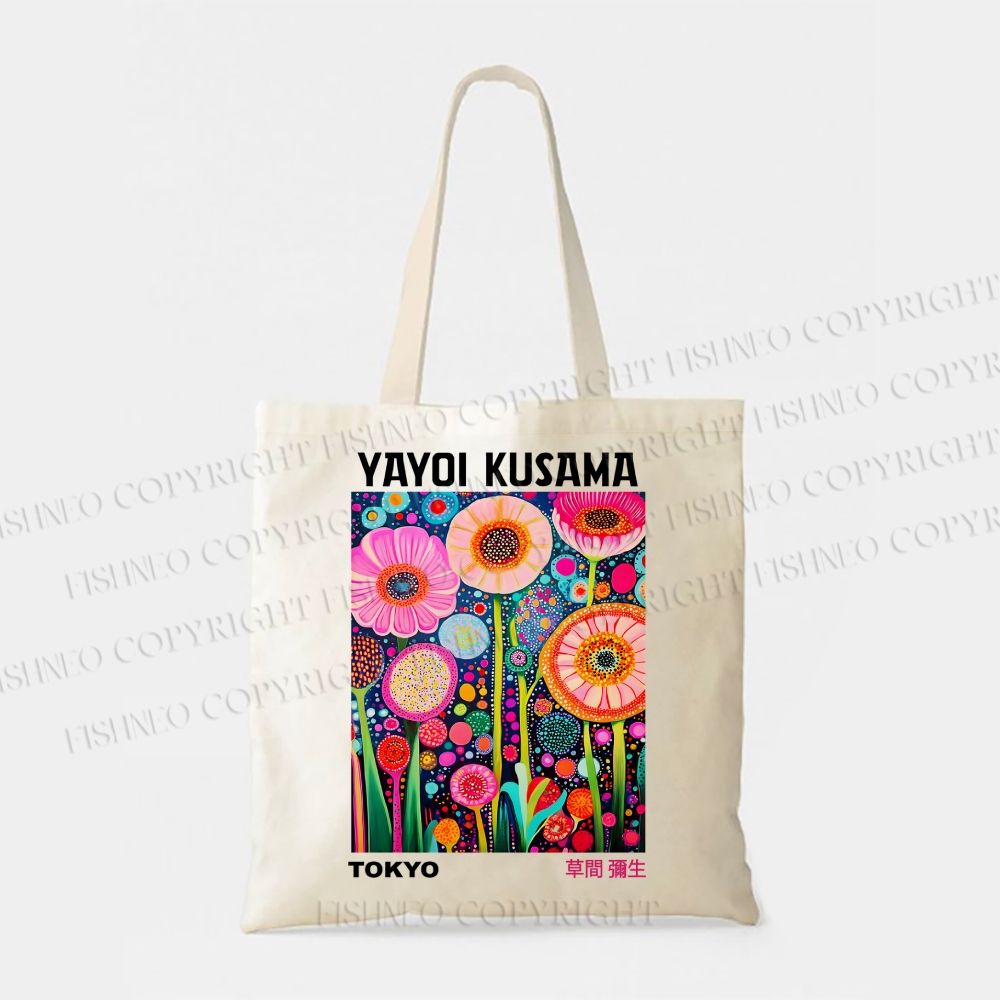 Yayoi Kusama Flower Canvas Tote Bag