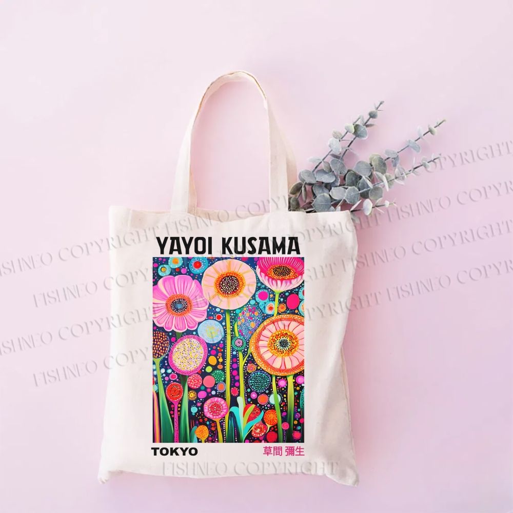 Yayoi Kusama Flower Canvas Tote Bag