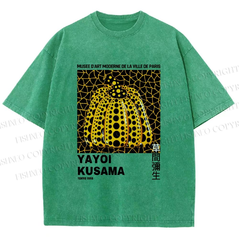 Unisex Yayoi Kusama Pumpkin Printed Washed Tee