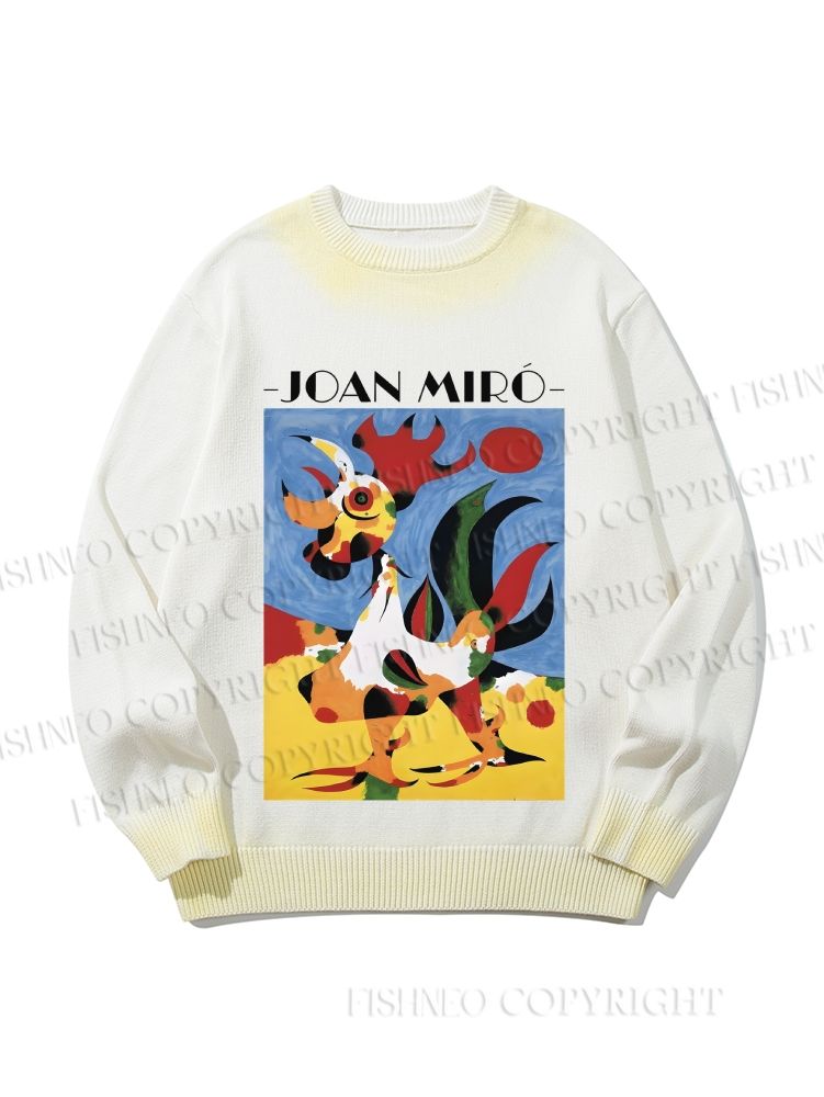 Unisex Joan Miro Rooster Gradient Casual sweater