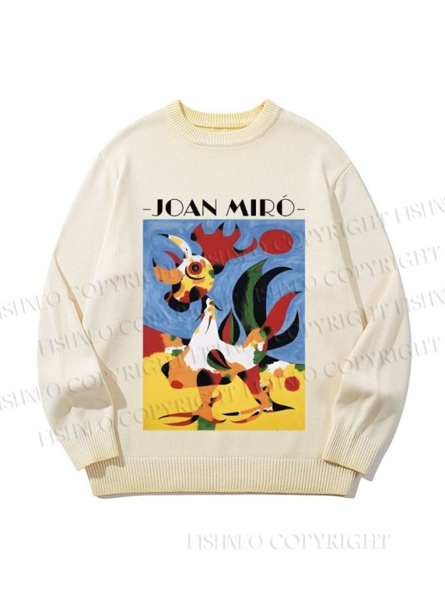 Unisex Joan Miro Rooster Gradient Casual sweater