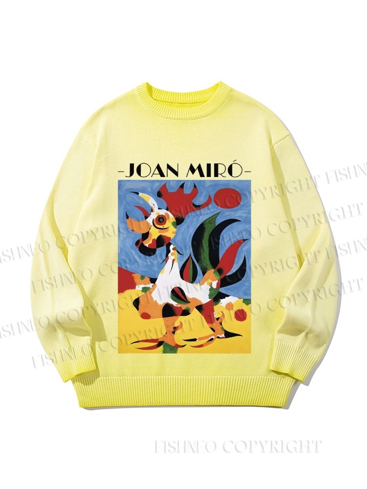 Unisex Joan Miro Rooster Gradient Casual sweater
