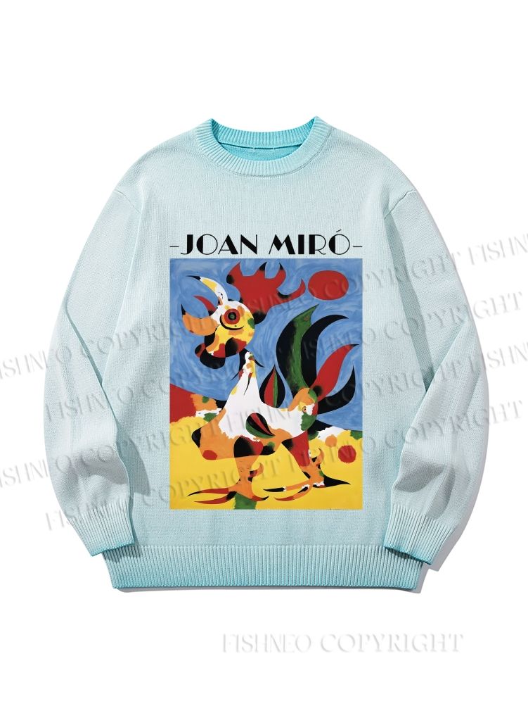 Unisex Joan Miro Rooster Gradient Casual sweater