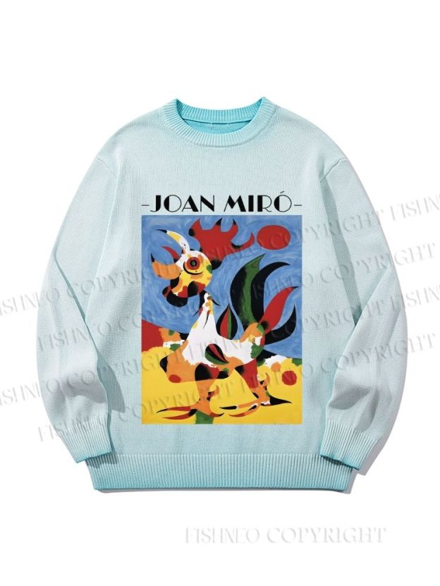 Unisex Joan Miro Rooster Gradient Casual sweater