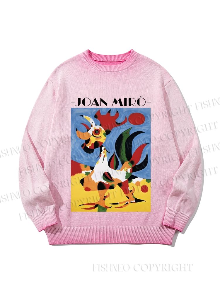 Unisex Joan Miro Rooster Gradient Casual sweater
