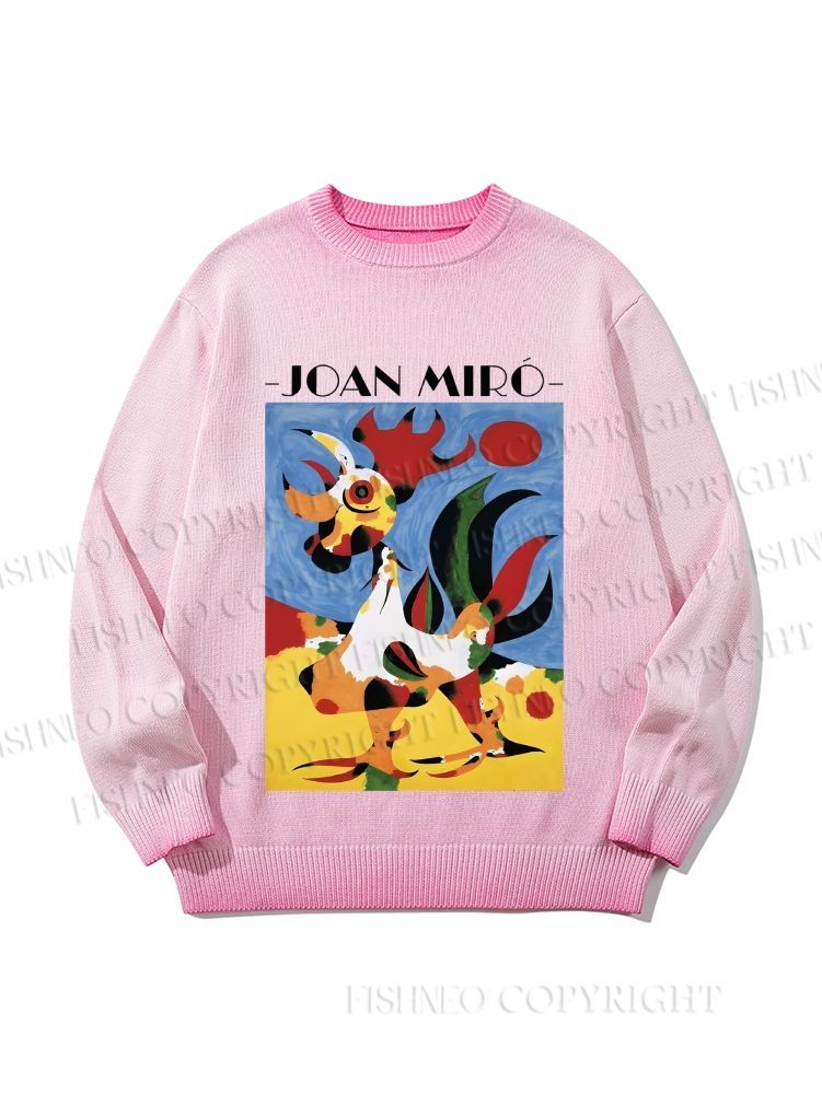 Unisex Joan Miro Rooster Gradient Casual sweater