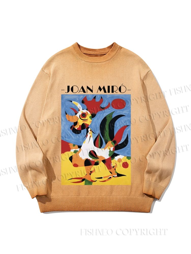 Unisex Joan Miro Rooster Gradient Casual sweater