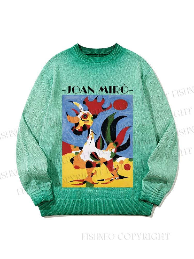 Unisex Joan Miro Rooster Gradient Casual sweater