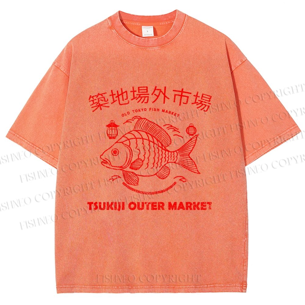 Unisex Tsukiji Outer Market Printed Washed Tee