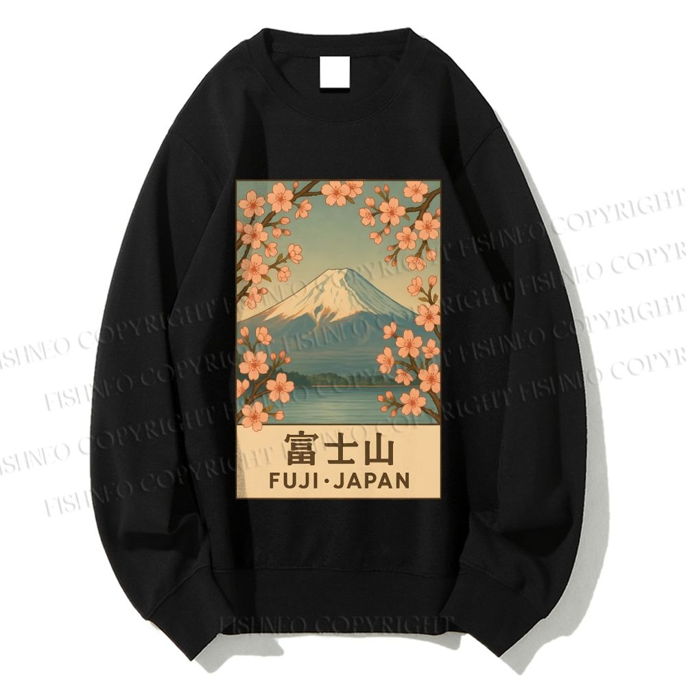 Unisex Fuji Mountain Printed Sweatshirt