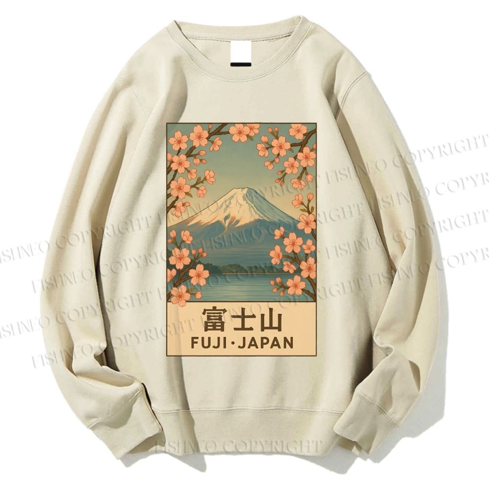 Unisex Fuji Mountain Printed Sweatshirt
