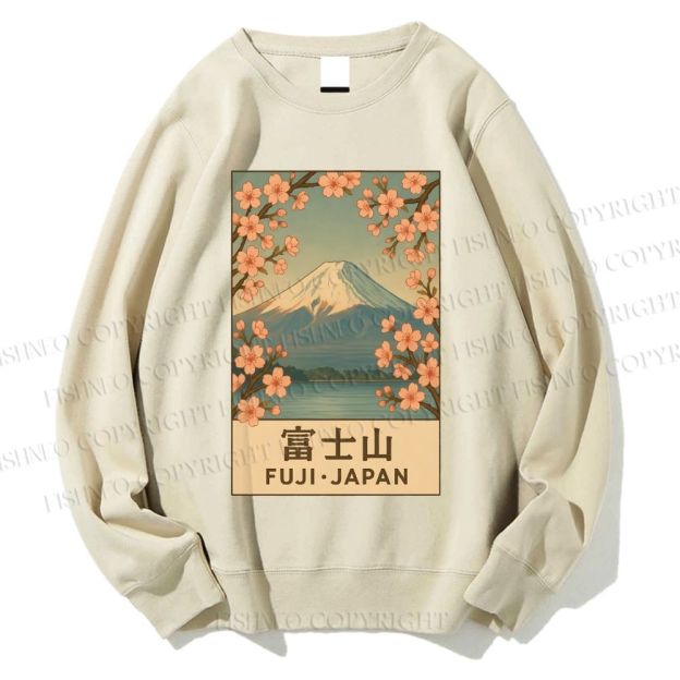 Unisex Fuji Mountain Printed Sweatshirt