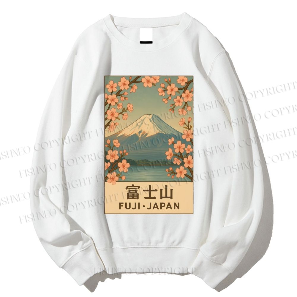 Unisex Fuji Mountain Printed Sweatshirt