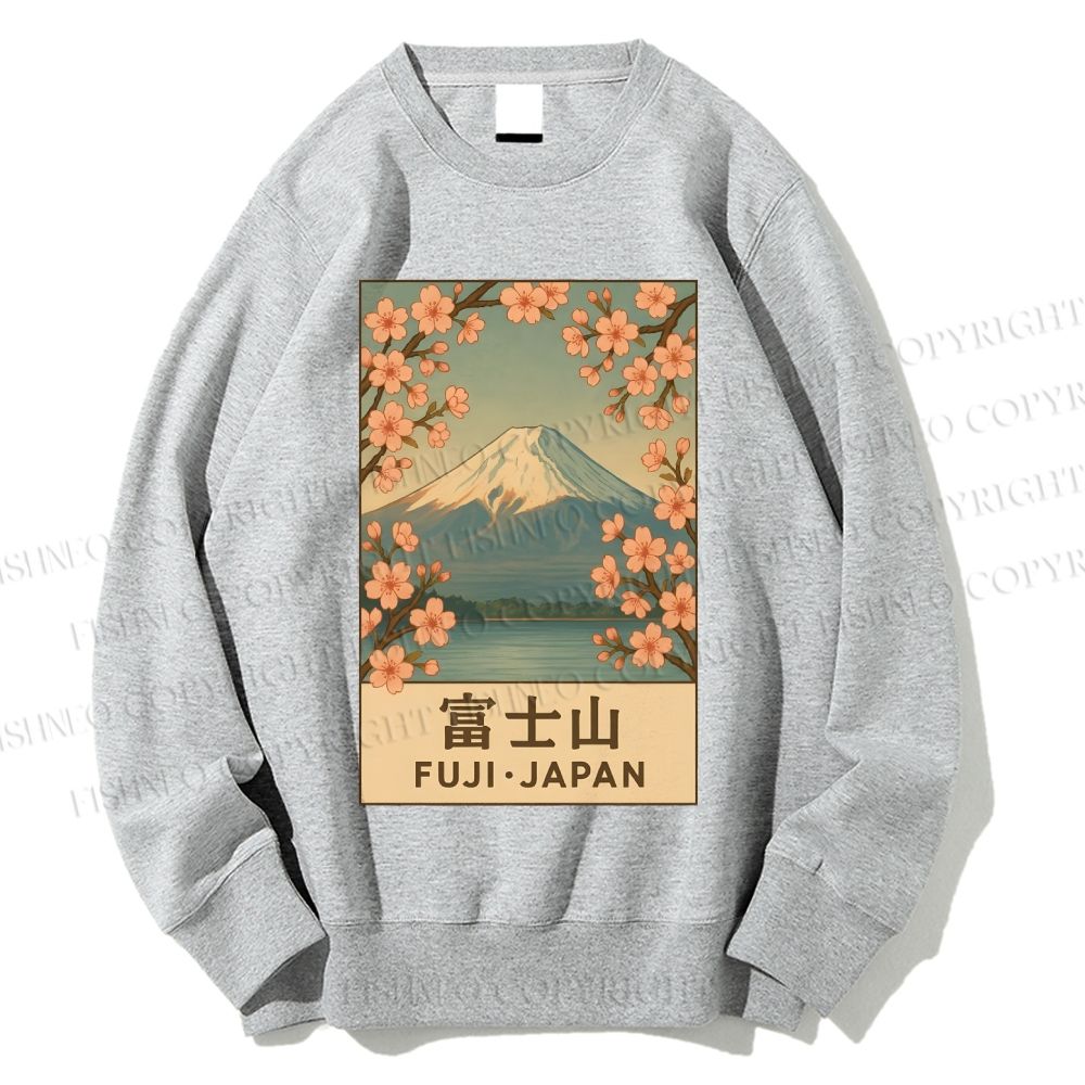 Unisex Fuji Mountain Printed Sweatshirt