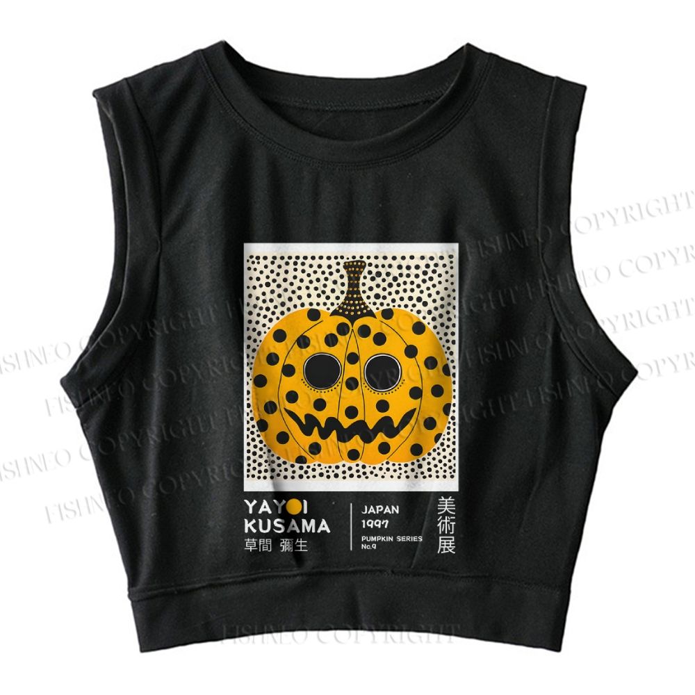 Yayoi Kusama Halloween Pumpkin Sleeveless Crop Tops