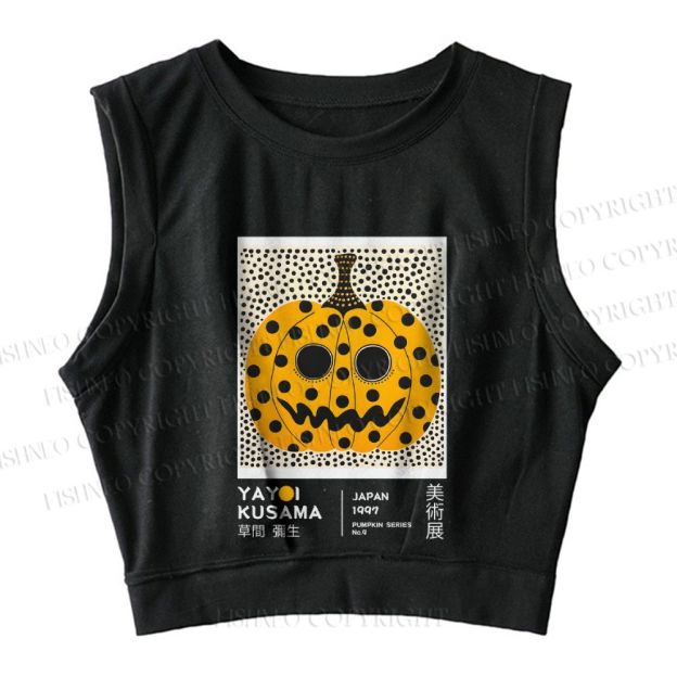 Yayoi Kusama Halloween Pumpkin Sleeveless Crop Tops