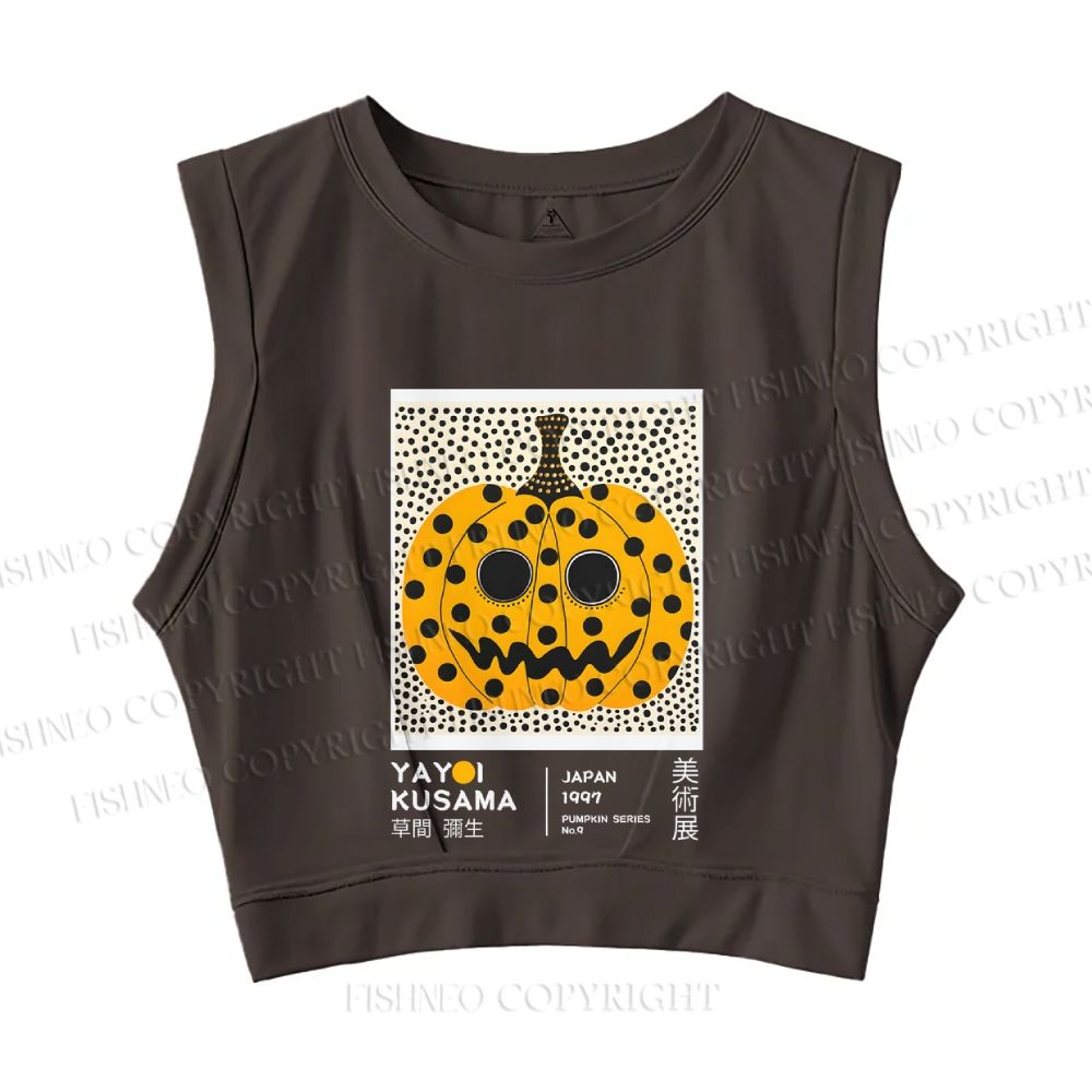 Yayoi Kusama Halloween Pumpkin Sleeveless Crop Tops