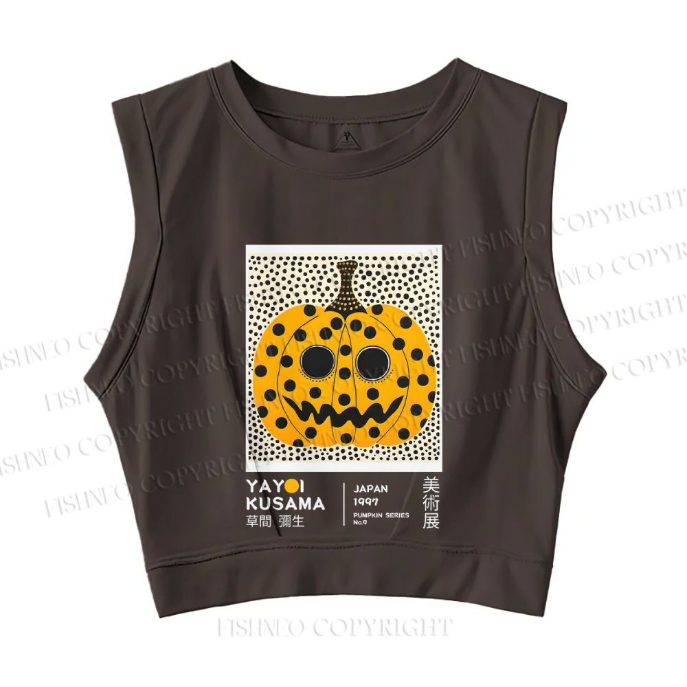 Yayoi Kusama Halloween Pumpkin Sleeveless Crop Tops