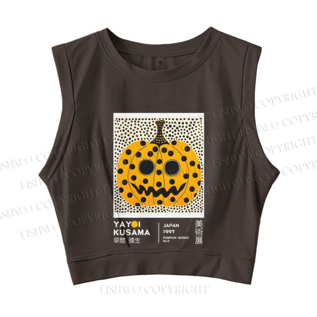 Yayoi Kusama Halloween Pumpkin Sleeveless Crop Tops