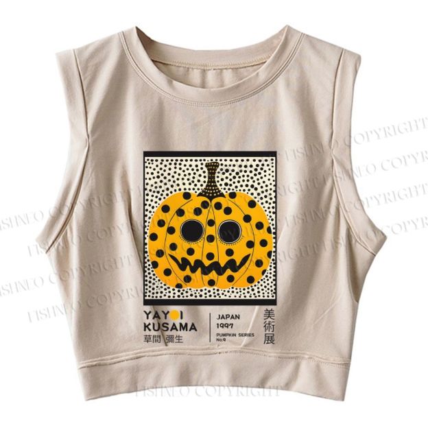 Yayoi Kusama Halloween Pumpkin Sleeveless Crop Tops