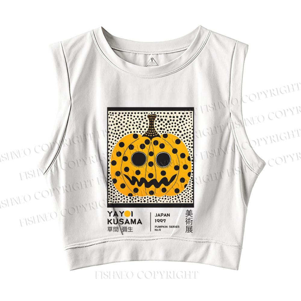 Yayoi Kusama Halloween Pumpkin Sleeveless Crop Tops