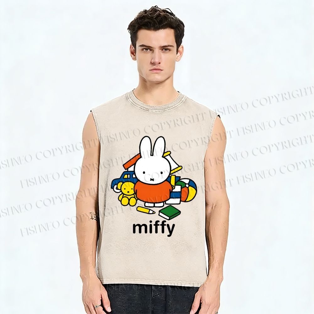 Unisex Childhood Miffy Printed Washed Tank Top