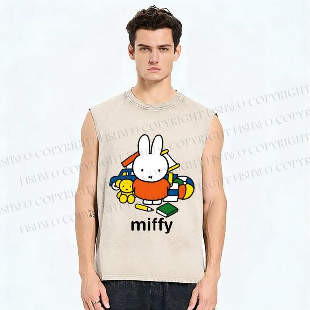 Unisex Childhood Miffy Printed Washed Tank Top
