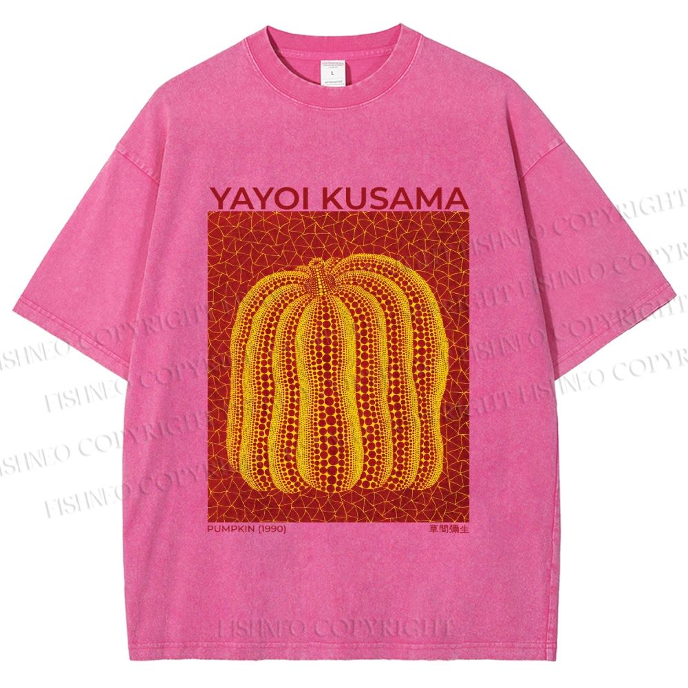 Unisex Yayoi Kusama Pumpkin Printed Washed Tee
