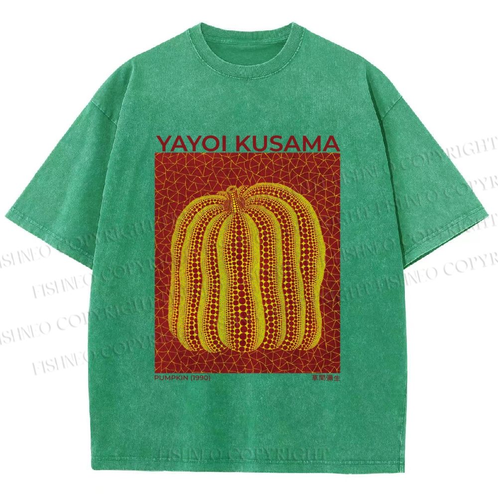 Unisex Yayoi Kusama Pumpkin Printed Washed Tee