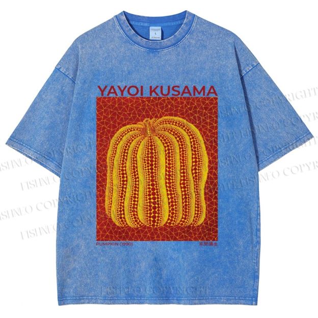 Unisex Yayoi Kusama Pumpkin Printed Washed Tee