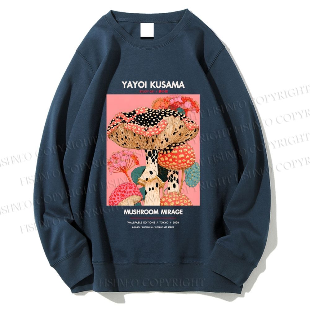 Unisex Yayoi Kusama Mushroom Printed Sweatshirt