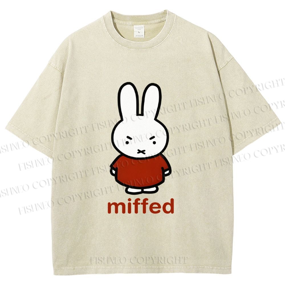 Unisex Miffy Not Happy Printed Washed Tee