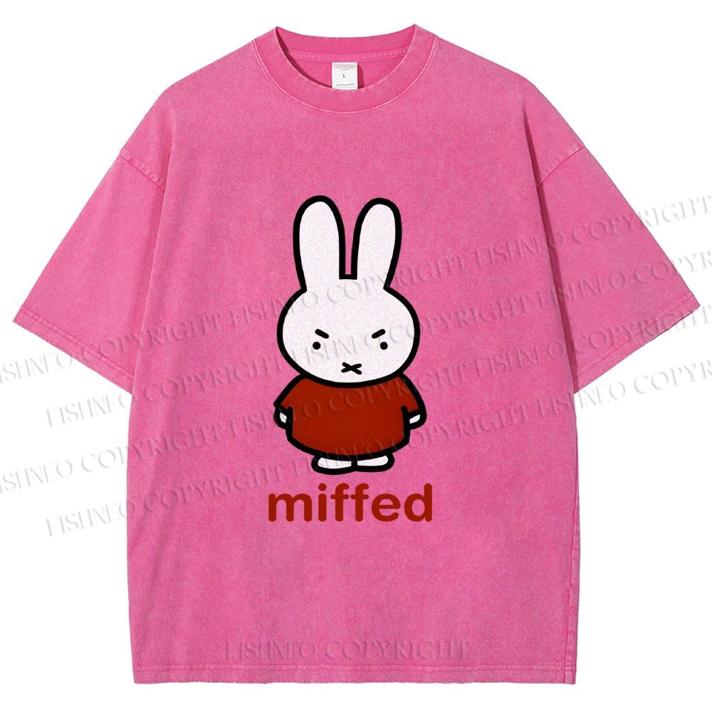 Unisex Miffy Not Happy Printed Washed Tee