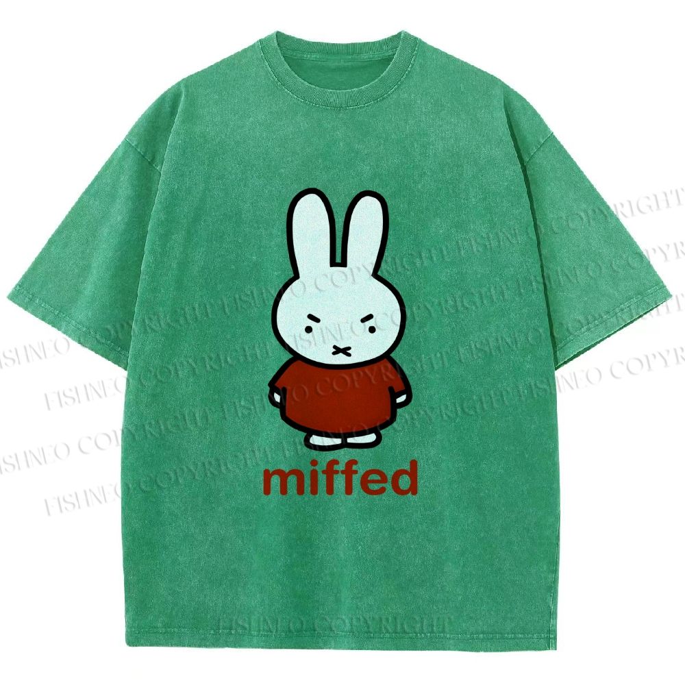 Unisex Miffy Not Happy Printed Washed Tee