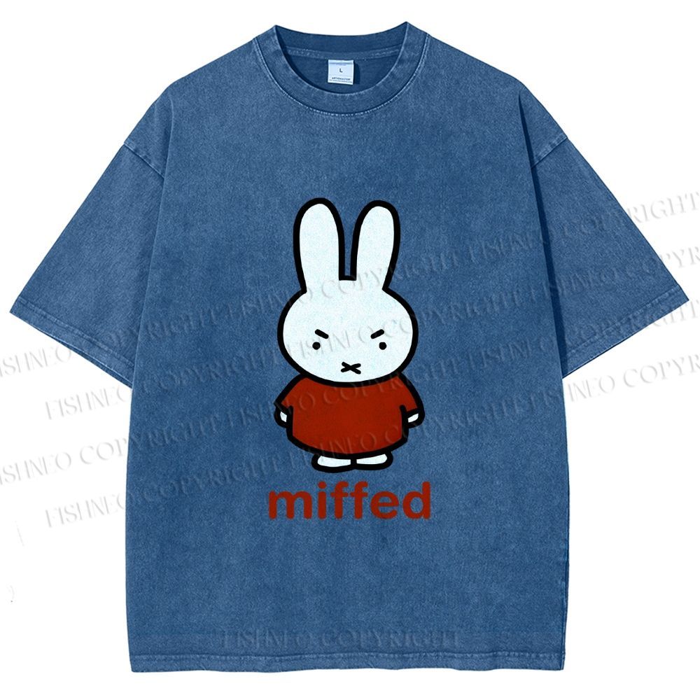 Unisex Miffy Not Happy Printed Washed Tee