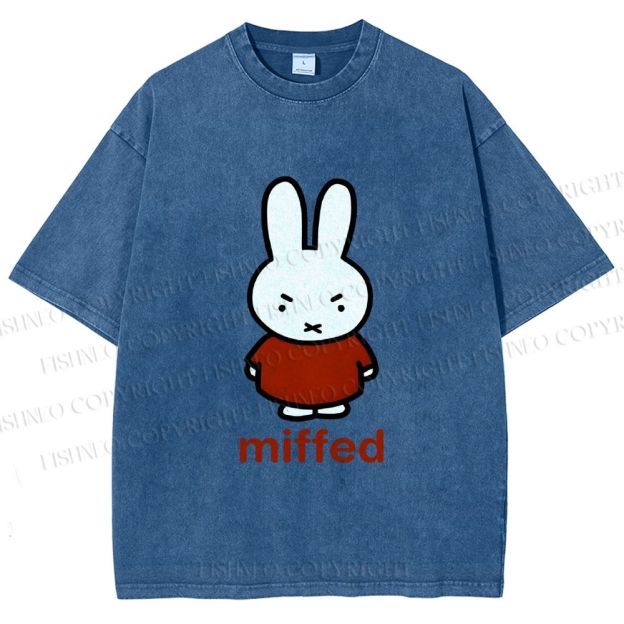 Unisex Miffy Not Happy Printed Washed Tee