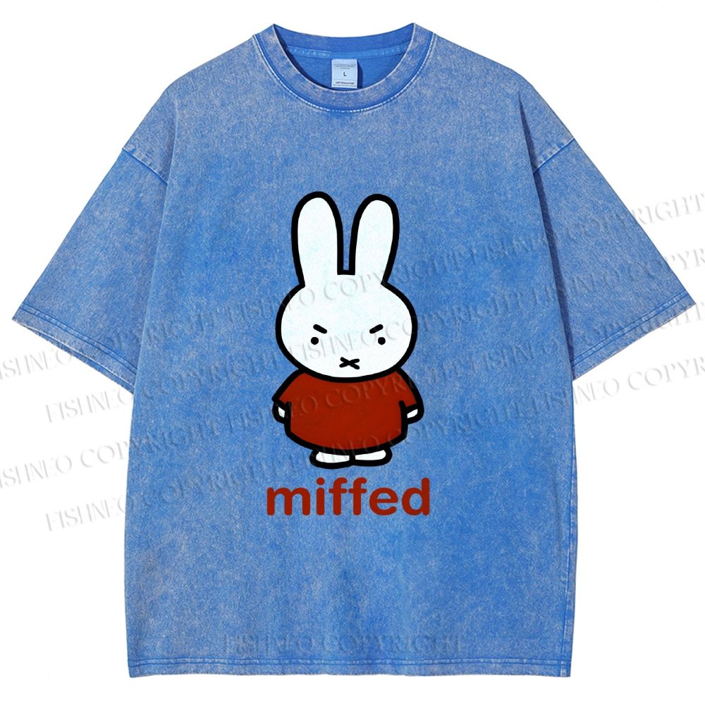 Unisex Miffy Not Happy Printed Washed Tee