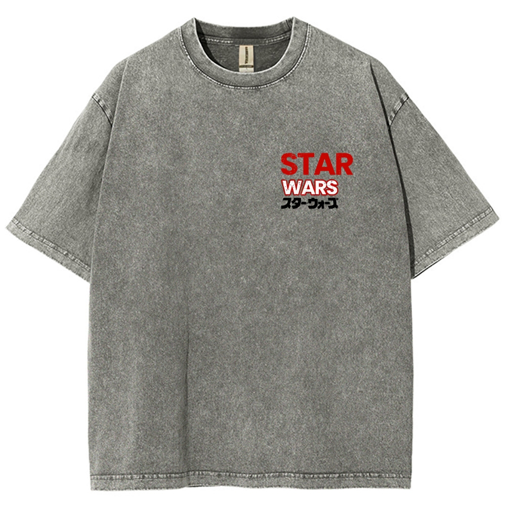 Jaws Shark Vintage Wash Japanese Design Back Art T-Shirt