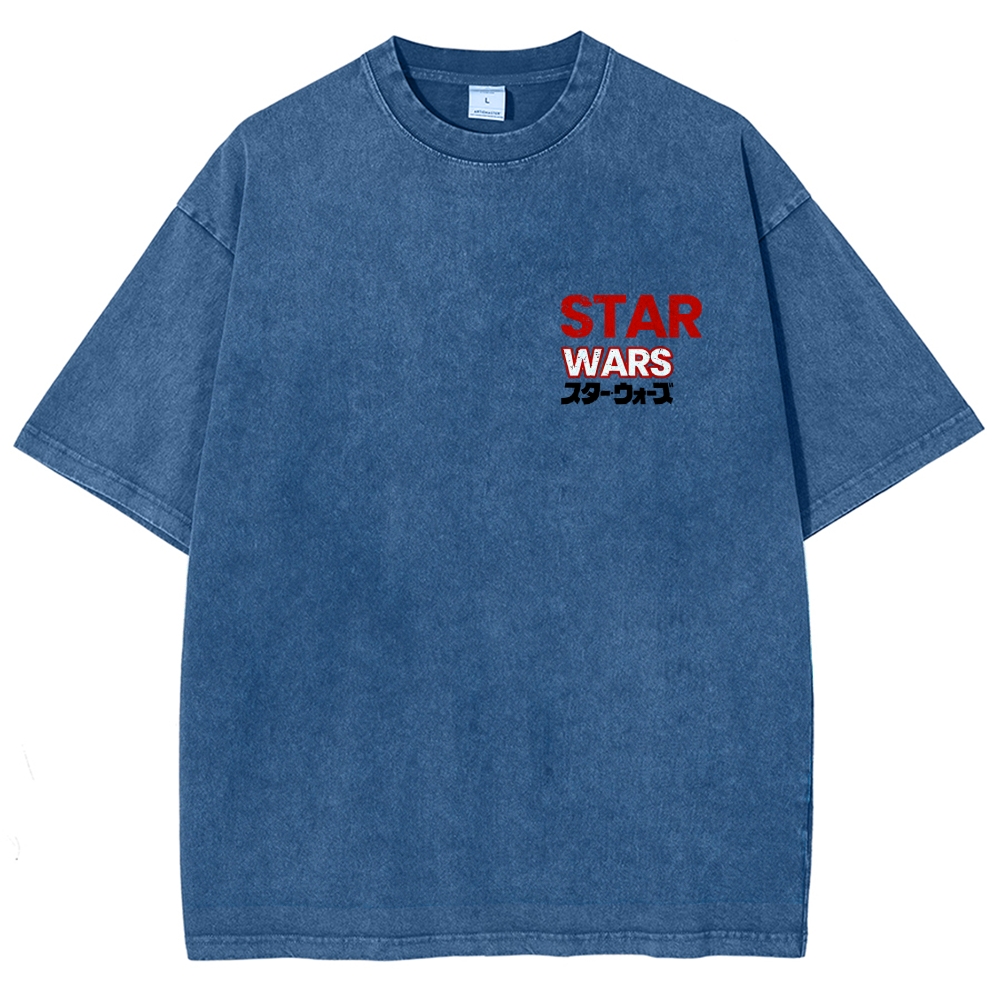 Jaws Shark Vintage Wash Japanese Design Back Art T-Shirt