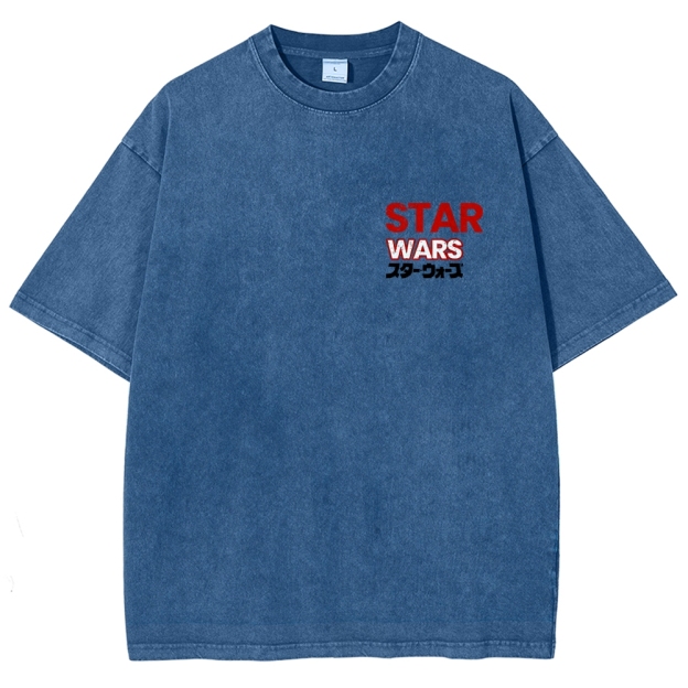 Jaws Shark Vintage Wash Japanese Design Back Art T-Shirt