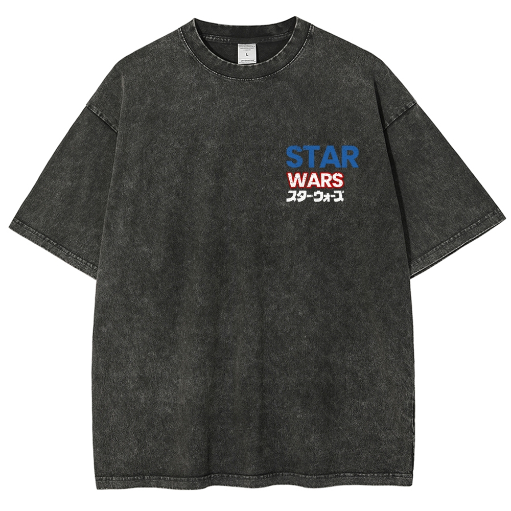 Jaws Shark Vintage Wash Japanese Design Back Art T-Shirt