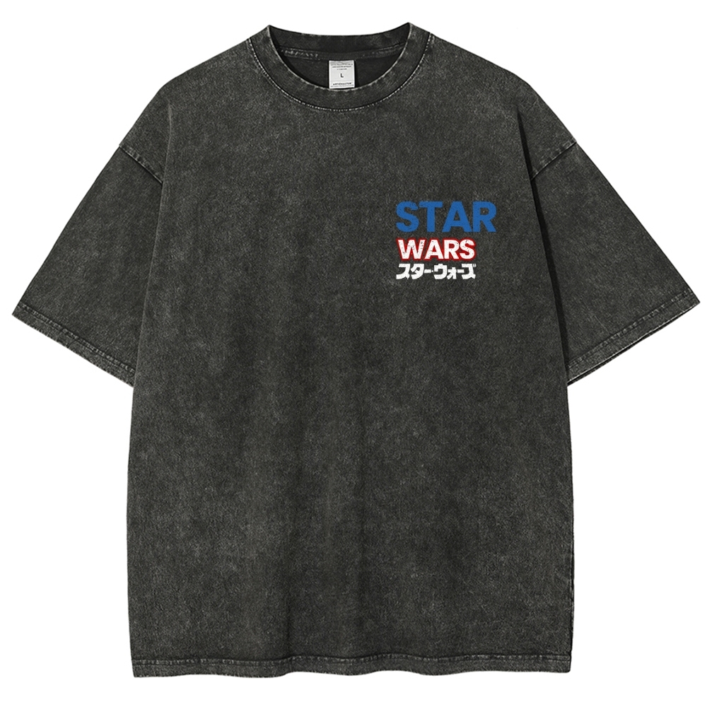 Jaws Shark Vintage Wash Japanese Design Back Art T-Shirt