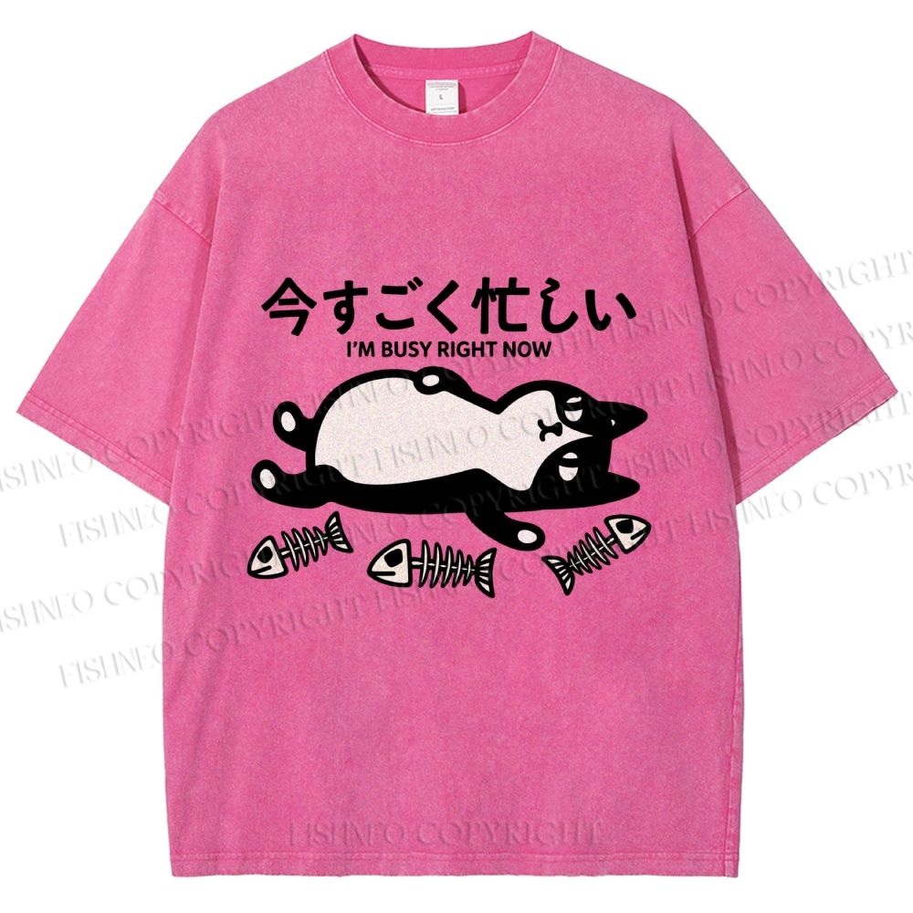 Unisex I Am Busy Right Now Printed Washed Tee
