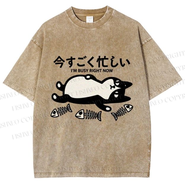 Unisex I Am Busy Right Now Printed Washed Tee