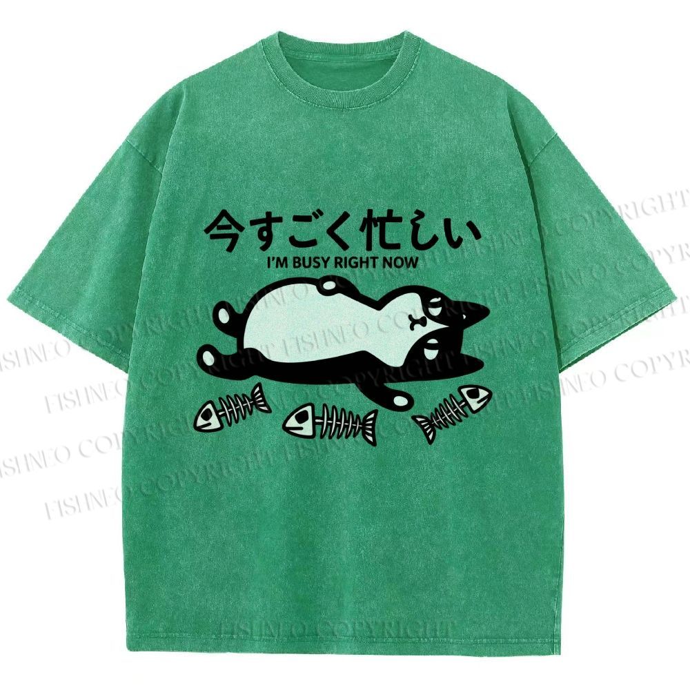Unisex I Am Busy Right Now Printed Washed Tee