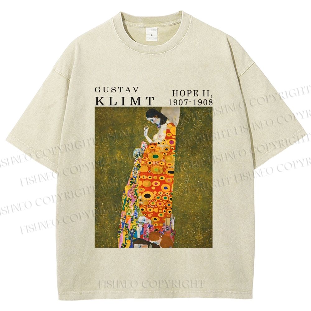 Unisex Klimt Hope Woman Printed Washed Tee