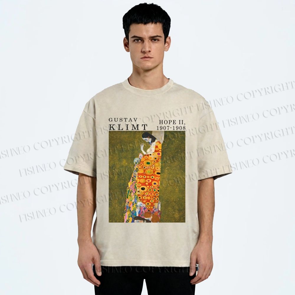 Unisex Klimt Hope Woman Printed Washed Tee